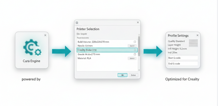 Creality-Optimized, Cura-Powered Engine