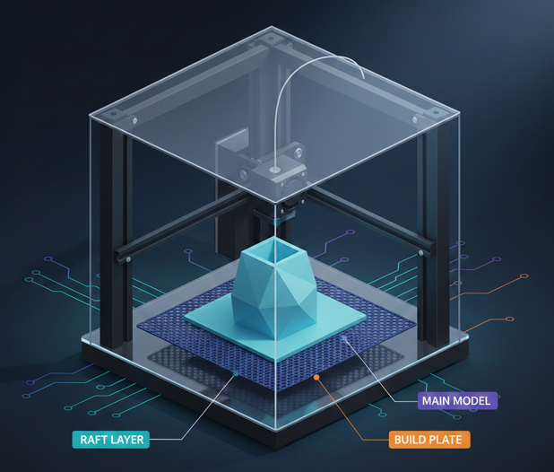 Rafts in 3D Printing