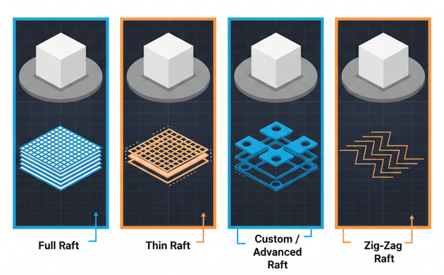 Types of Rafts in 3D Printing