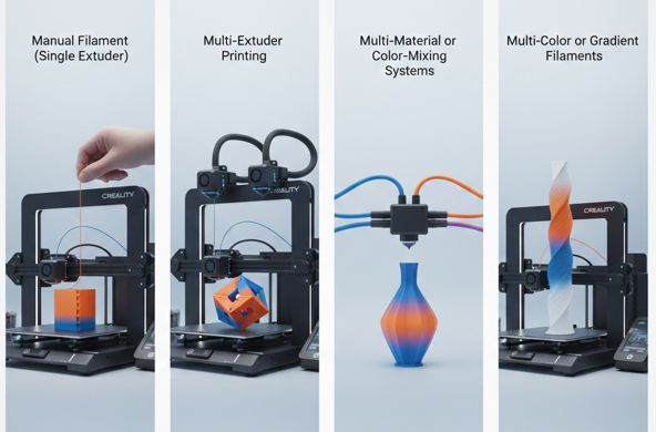 Multi-Color Printing Methods Supported by Creality
